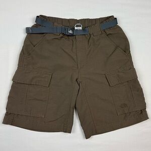 Vtg The North Face Mens Cargo Shorts Sz Small Y2K Belted Hiking Brown C4
